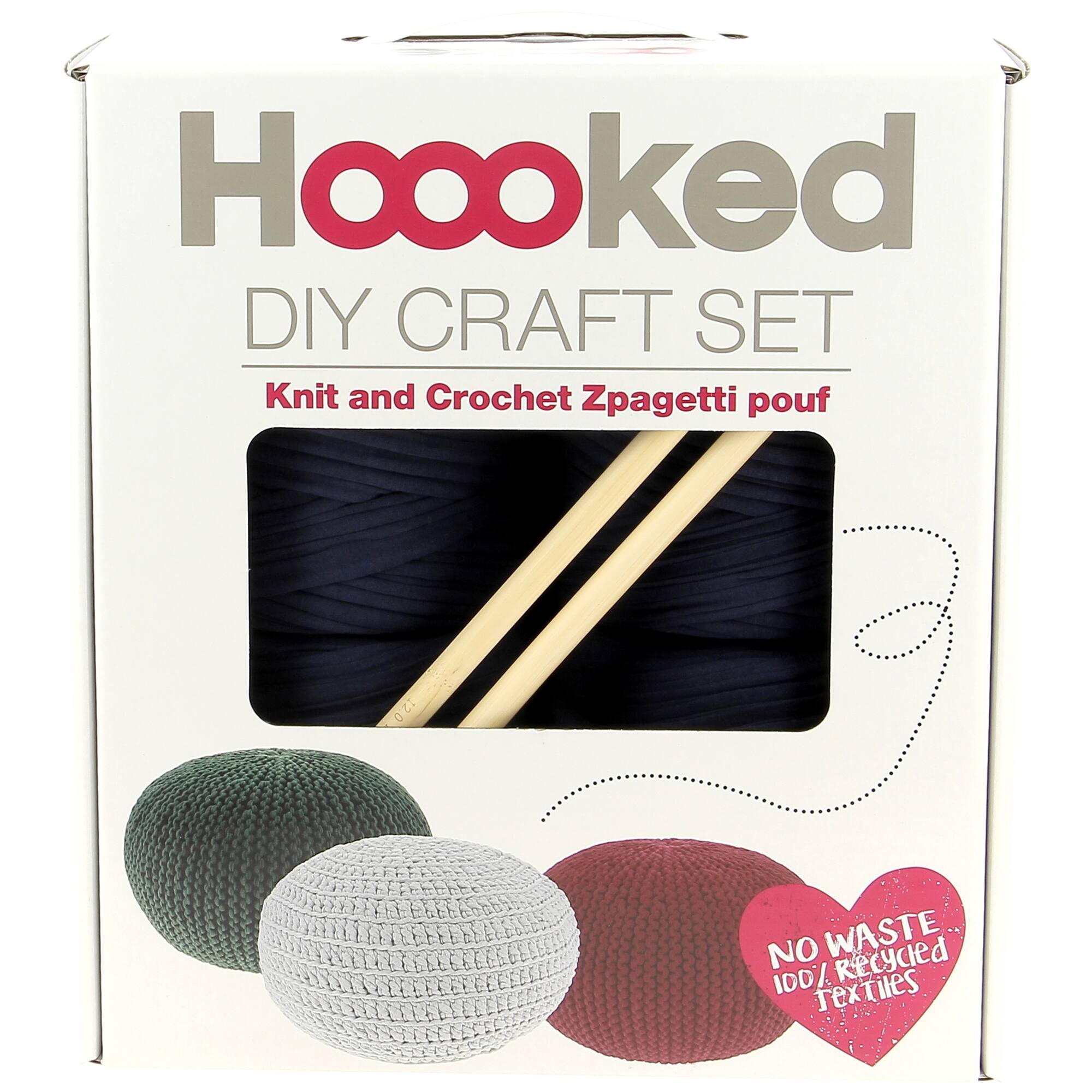 Hoooked Sailor Blue Knit & Crochet Pouf Kit